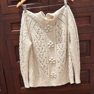 J. Crew Cream Chunky Knit Crew Neck Sweater